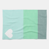 Valentijnse  Hand-Drawn Love Blue Green Theedoek (Horizontaal)