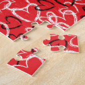 Valentijnse handgeschreven harten legpuzzel (Zijkant)
