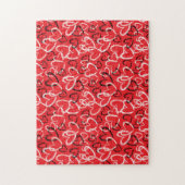 Valentijnse handgeschreven harten legpuzzel (Verticaal)