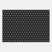 Valentijnse Hart Grijs op Zwart en Grijs op Wit Inpakpapier Vel (Voorkant)