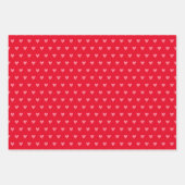 Valentijnse Hart op Rood en op Wit met Wit Inpakpapier Vel (Voorkant)