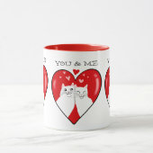 Valentijnse hart witte katten JIJ & IK Mok (Midden)