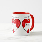 Valentijnse hart witte katten JIJ & IK Mok (Voorkant rechts)