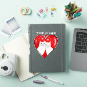 Valentijnse hart witte katten JIJ & IK Sticker (iPad Cover)