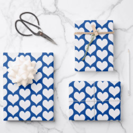 Valentijnse  Harten Blauw Inpakpapier Vel