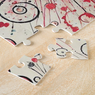 Valentijnse Harten / Daisy / Splatter Art Legpuzzel