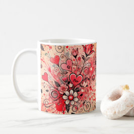 Valentijnse Harten / Daisy / Splatter Art / Sangri Koffiemok