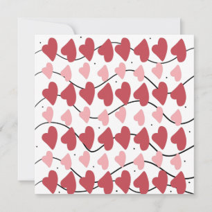 Valentijnse  Harten Doodles Stippen Pattern Postca Kaart