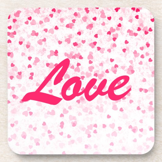 Valentijnse harten en liefde bier onderzetter (Voorkant)