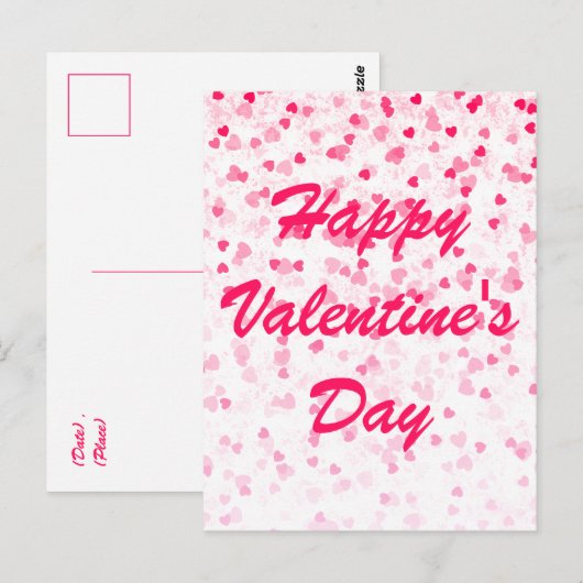 Valentijnse harten en liefde briefkaart (Voorkant / Achterkant)
