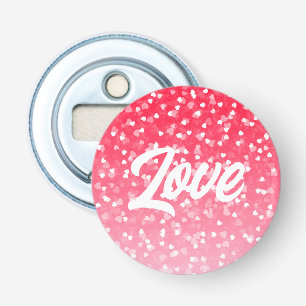 Valentijnse harten en liefde button flesopener