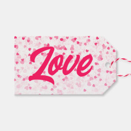 Valentijnse harten en liefde cadeaulabel