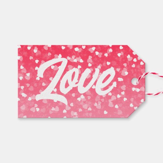 Valentijnse harten en liefde cadeaulabel (Voorkant (Horizontaal))