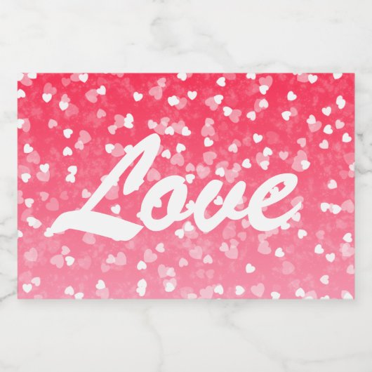 Valentijnse harten en liefde likeurfles etiket (Enkel label)