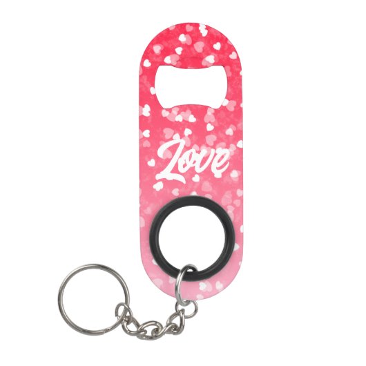 Valentijnse harten en liefde mini flessenopener (Voorkant)