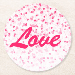Valentijnse harten en liefde ronde kartonnen onderzetter