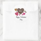 Valentijnse  Harten en Liefde Ronde Sticker (Tas)
