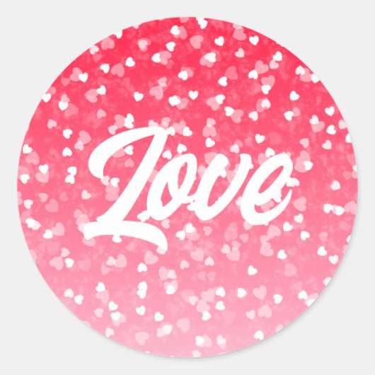 Valentijnse harten en liefde ronde sticker (Voorkant)