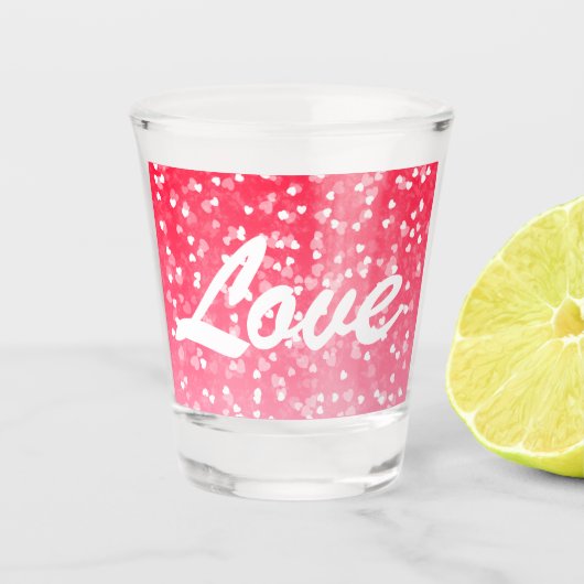 Valentijnse harten en liefde shot glas (Voorkant)