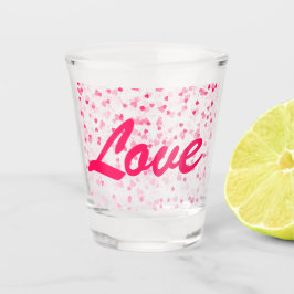 Valentijnse harten en liefde shot glas