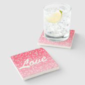 Valentijnse harten en liefde stenen onderzetter (Zijkant)