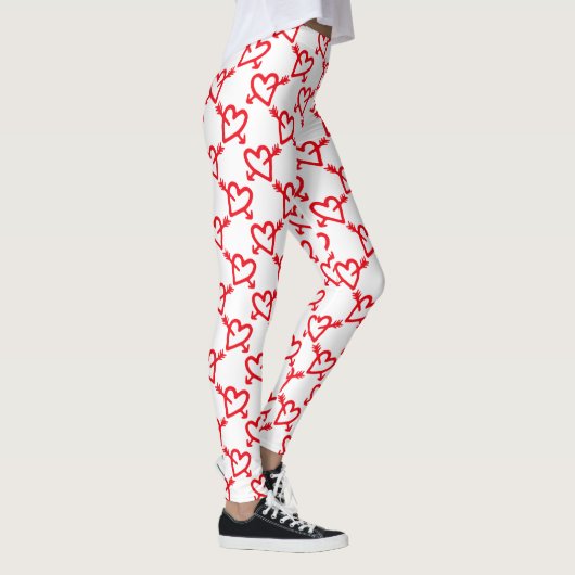 Valentijnse harten en pijlen leggings (Rechts)