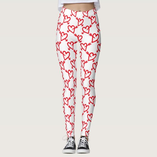 Valentijnse harten en pijlen leggings (Voorkant)