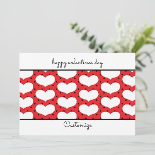 Valentijnse Harten en pooldots Flat Card Kaart (Staand voorkant)