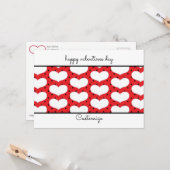 Valentijnse  Harten en pooldots Flat Card Kaart (Voorkant / Achterkant in situ)