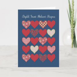 Valentijnse harten en Rozen, Welsh Greeting Feestdagen Kaart