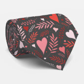 Valentijnse harten grijs roze rood stijlvol patro stropdas (Opgerold)
