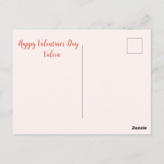 Valentijnse harten roze minimalistisch modern briefkaart (Achterkant)