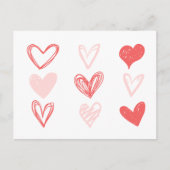 Valentijnse harten roze minimalistisch modern briefkaart (Voorkant)