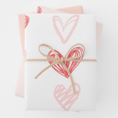 Valentijnse harten roze minimalistisch modern inpakpapier vel (In situ)