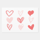 Valentijnse harten roze minimalistisch modern inpakpapier vel (Voorkant)