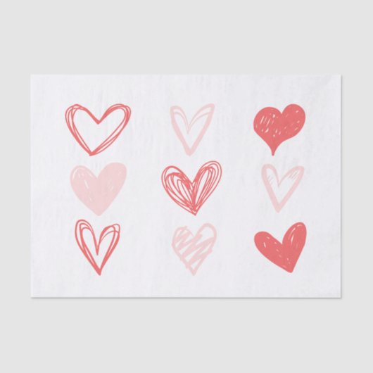 Valentijnse harten roze minimalistisch modern tissuepapier (Voorkant)