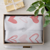 Valentijnse harten roze minimalistisch modern tissuepapier (Geschenk)