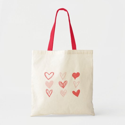 Valentijnse harten roze minimalistisch modern tote bag (Voorkant)