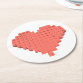 Valentijnse hartvorm ronde kartonnen onderzetter (Gebogen)