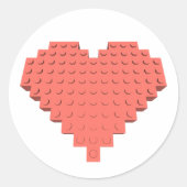 Valentijnse hartvorm ronde sticker (Voorkant)