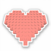 Valentijnse hartvorm sticker (Voorkant)