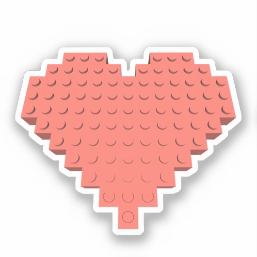 Valentijnse hartvorm sticker (Voorkant)