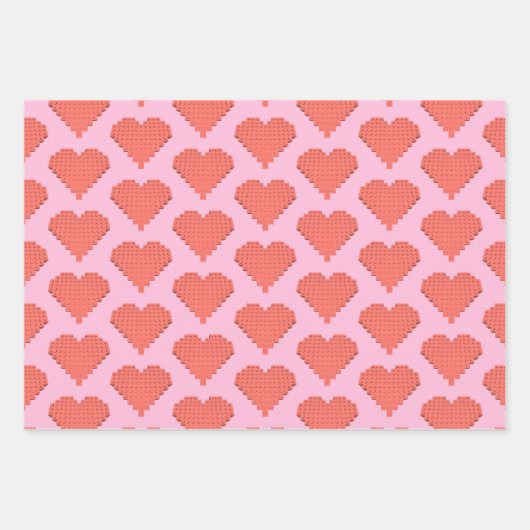 Valentijnse hartvormroze inpakpapier vel (Voorkant)