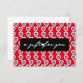 Valentijnse Heart Beauty Gift Certificate Kaart (Voorkant / Achterkant)