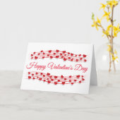 Valentijnse Hearts Red Modern Script Musical Staff Kaart (Gele Bloem)