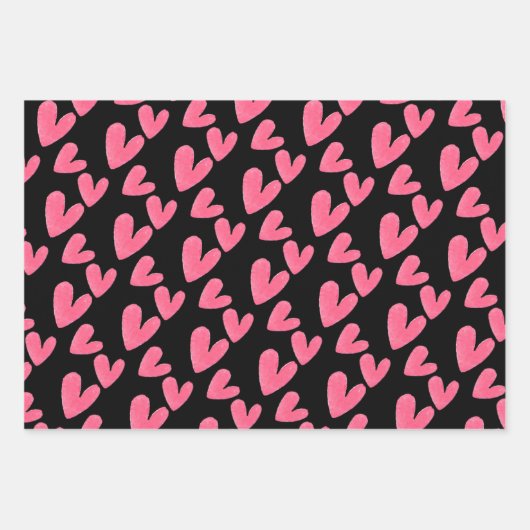 Valentijnse  Het handschilderde patroon van de Wat Inpakpapier Vel (Voorkant)