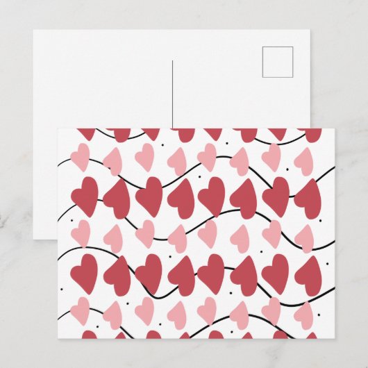 Valentijnse  Het Patroon van Doodles Stippen Briefkaart (Voorkant / Achterkant)