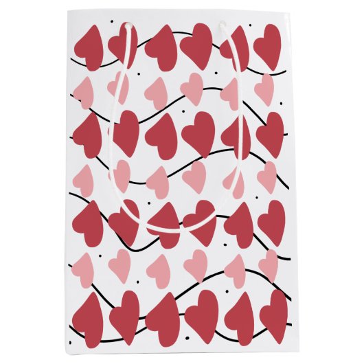 Valentijnse Het Patroon van Doodles Stippen Medium Cadeauzakje (Voorkant)