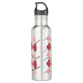 Valentijnse Het Patroon van Doodles Stippen Waterfles (Achterkant)