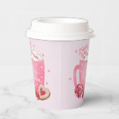 Valentijnse hete cacao, zoetstoffen en behandeling papieren bekers (Rechts)